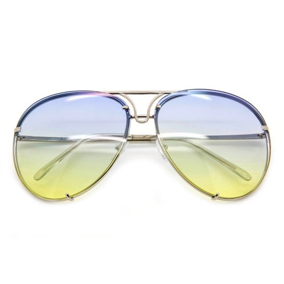 Oversized Designer Aviator Sunglasses Metal Frame - Picture 2 of 3